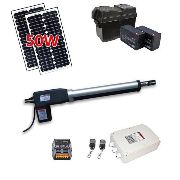 Aleko AS600SOL Solar Powered Gate Opener Solar Kit For Single Swing Gates Up To 660-lb AS600SOL-UNB